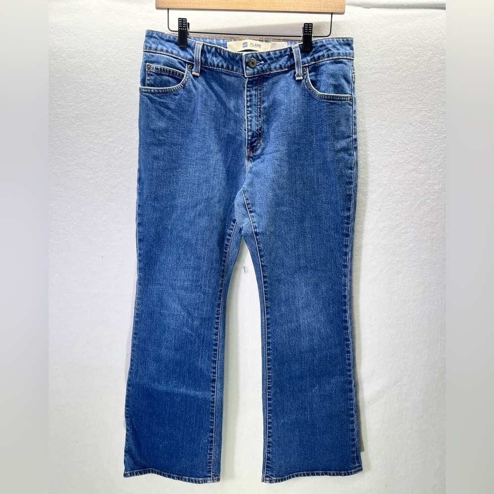 Gap‎ Flare Stretch Jeans Womens 10 Blue Denim Cute Flowy Y2K 90s Hipster 2072